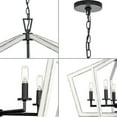 thumbnail image 4 of Galloway Collection Five-Light 19.25" Matte Black Modern Farmhouse Chandelier with Distressed White Accents, 4 of 7