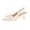 White, variant on Womens Bow Slingback Kitten Heels Pointed Toe Dress Pumps Elastic Strap Closed Toe Low Heel Non-Slip Rubber Outsole Black,Size 5.5