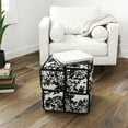 thumbnail image 3 of lemontalking 15 Inch Minimalist Linen Fabric Cross Weave Square Modern Chair Modern Home Black Upholstered Seat, 3 of 10