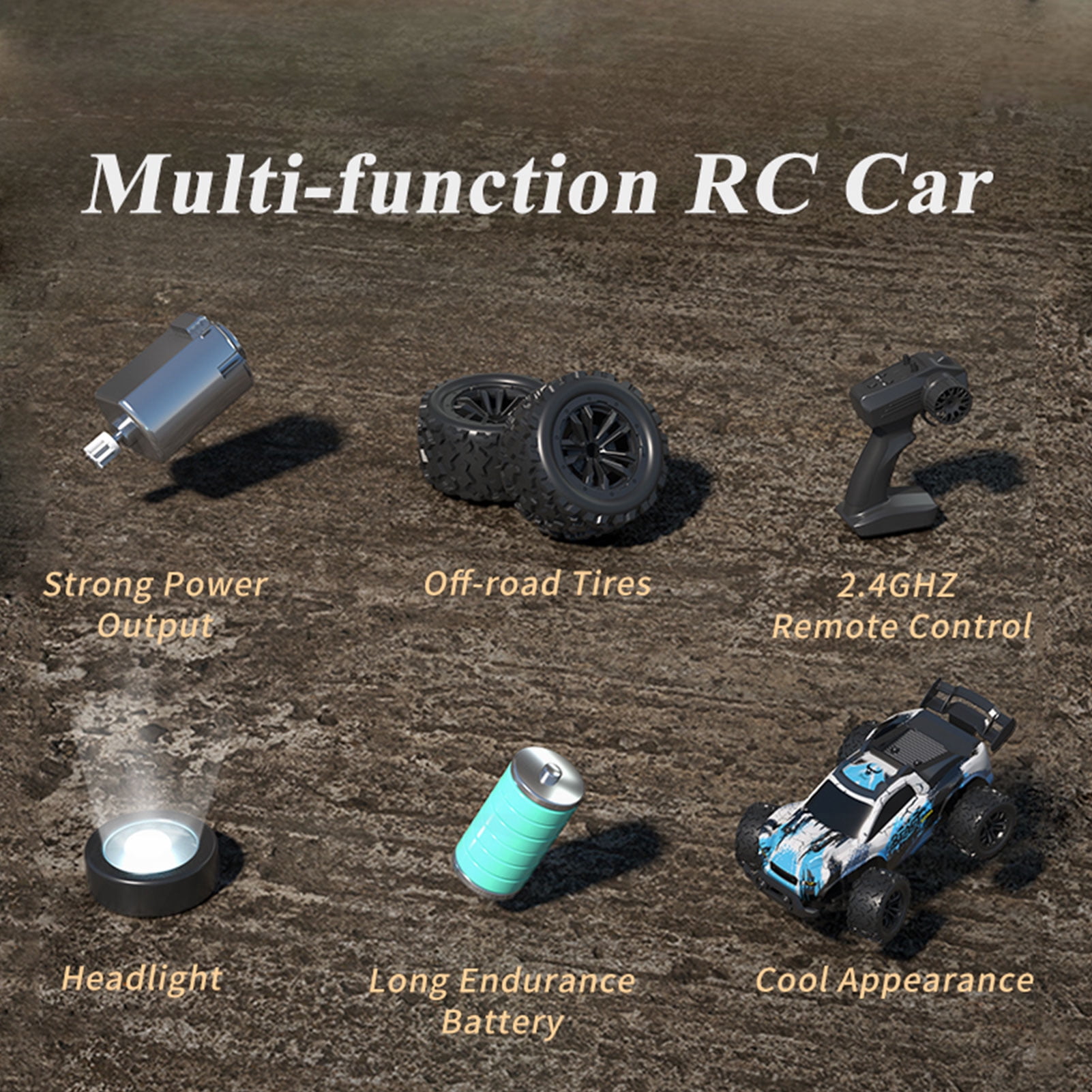 High Speed Jump RC Truck, Off Road RC Cars, 4WD All Terrain RTR RC Truck For Adults, 1:20 Scale All Terrain RC Car, 20+KPH High Speed 4WD Electric Vehicle With 2.4 GHz Remote Control