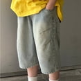 thumbnail image 2 of KAUOD Baggy Jean Shorts for Boys Elastic Waisted Casual Loose Fit Hip Hop Skateboard Denim Shorts Stylish Streetwear Pants, 2 of 5