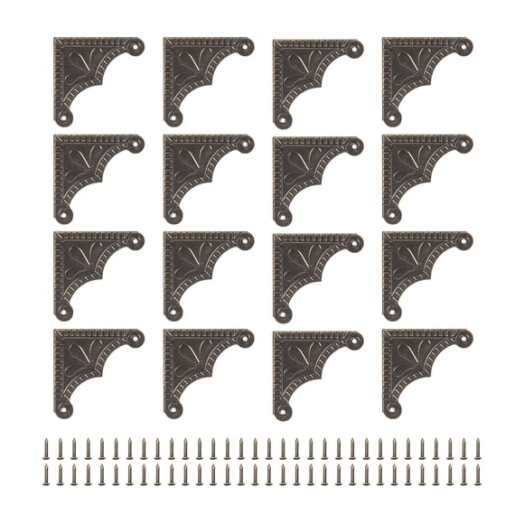 Uxcell 30pcs Vintage Corner Protector 1.5"x1.5"x0.3" for Table Box, Bronze