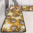 thumbnail image 2 of Kitchen Rugs Sets Of 2,Beige Sunflower Pattern Anti Fatigue Kitchen Mat Rugs Non Slip Washable,Decorative Kitchen Floor Mats for Kitchen,Sink,Laundry,17"x47"+17"x47", 2 of 5