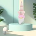 thumbnail image 3 of nvzhuang Easter Gnome Plush Toy Adorable 3D Floral/Bunny Ear Decor Plaid Dwarf Doll Decorations for Party Home Office, 3 of 9