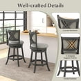 thumbnail image 5 of Gymax Swivel Bar Stools Set of 2 w/ Soft-padded Back & Seat Sturdy Wooden Frame, 5 of 9