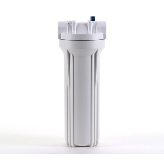 Hydronix HF3-10WHWH12PR, 10" White Housing with White Rib Cap For RO & Filtration Systems, 1/2" Ports with Relief Button