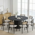 thumbnail image 2 of MAYEERTY 60 in. Soild Wood Black Dining Table Round Kitchen Table, 2 of 5