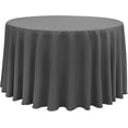 thumbnail image 1 of LAICAIW 210GSM Round Table Cloth, Water Resistance Microfiber Tablecloth, Decorative Fabric Circular Table Cover for Outdoor and Indoor Use (Grey, 108 Inch Diameter), 1 of 7
