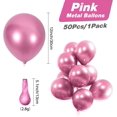 thumbnail image 2 of 50 Piezas Globo Rosa, Globos de Cumpleaños, Globos de Metal, 12 Pulgadas (30cm), Globos, Látex Natural, Decoración de Cumpleaños, Globo de Helio, 2 of 5
