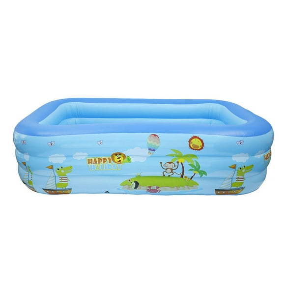 Inflatable Pool Large Outdoor Swimming Pool Printing Paddling Pool for Kids 3-Layers Inflatable Swimming Pool for Backyard Garden Summer Water Party (82.6 x 55 x 25.5 inch)