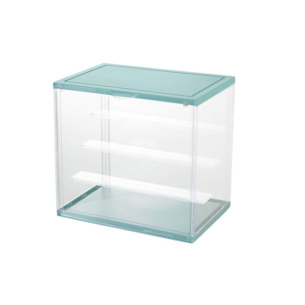 Los jóvenes juegan a la caja ciega Bubble Mart, caja de almacenamiento, caja de exhibición de mano transparente de plástico de alto valor de color.