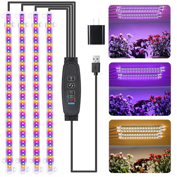 Luz LED de cultivo RWNTAO de cuatro tiras de espectro completo para plantas de interior