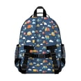 thumbnail image 3 of Cartoon Construction Vehicles Clouds Navy Pattern Backpack for School,Cute School Bag,Schoolbag with Adjustable Shoulder Straps & Padded Back,15.25"x11.5"x5.25", 3 of 5