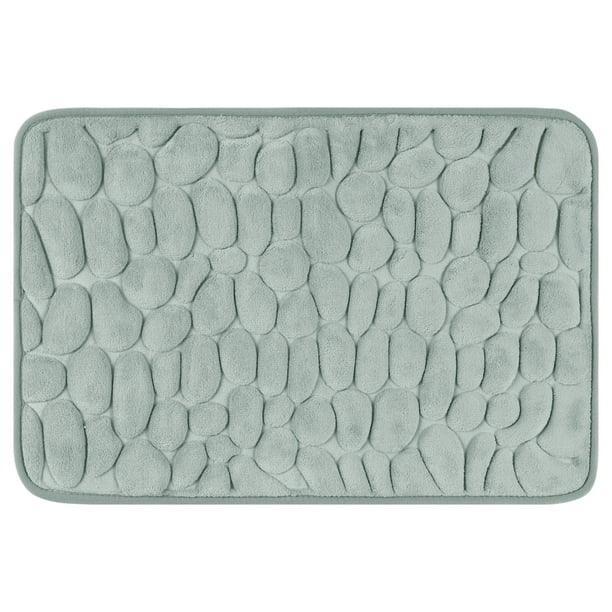 Alfombrillas de baño de espuma de memoria REGALWOVEN, ultra suaves, antideslizantes, absorbentes de agua, alfombra de baño de secado rápido, gris 20" x 32"