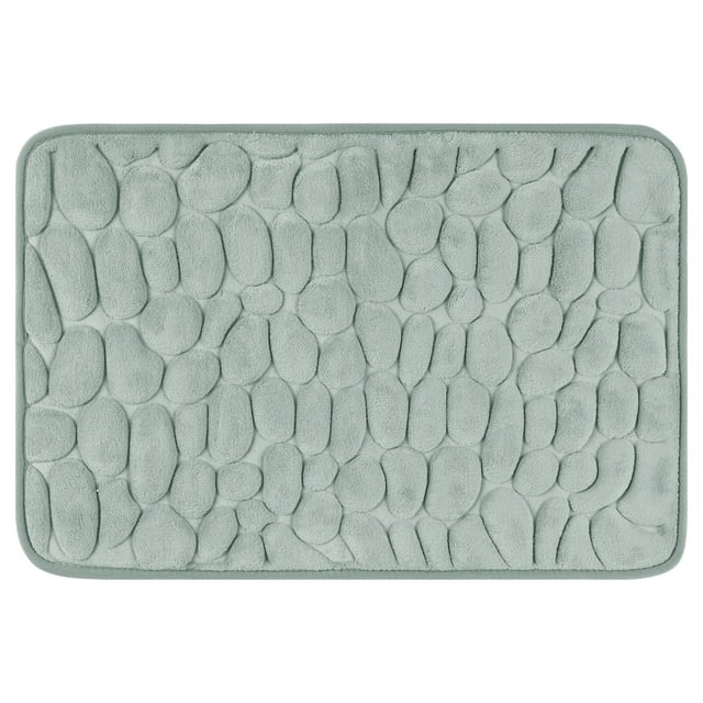 Alfombrillas de baño de espuma de memoria REGALWOVEN, ultra suaves, antideslizantes, absorbentes de agua, alfombra de baño de secado rápido, gris 20" x 32"