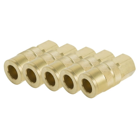 

Steelman 1/2-in Industrial Brass Quick Disc Coupler 3/8-in Female NPT 5-pk 60128