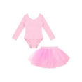 thumbnail image 5 of ZDHoor Girls Gymnastics Ballet Dance Dress Long Sleeve Leotard with Tutu Skirt Ballerina Outfit Pink 8, 5 of 7