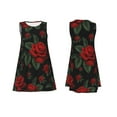 thumbnail image 7 of Yiaed Roses Print Women's Sleeveless Dress, Loose Fit Summer Dress, Casual Sleeveless Dress for Women, 7 of 7