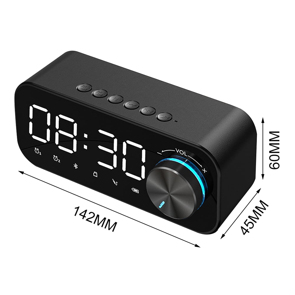 Digital Display Alarm Clock Bluetooth Alarm Clock Speaker LED Wireless