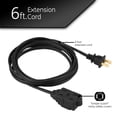 thumbnail image 6 of GE 3 Outlet Extension Cord, 6 ft Cord, Polarized Outlets, Black, 45148, 6 of 6
