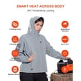 thumbnail image 3 of Chaqueta térmica DEWBU 12V Soft Shell para mujer, gris claro, 2XL, 3 of 6