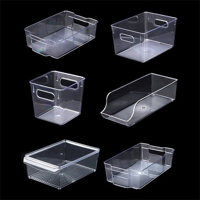 Caja de almacenamiento para refrigerador, caja de plástico transparente engrosada para congelador, caja tipo cajón para mantener frescas las bebidas y los huevos, caja de acabado para la cocina