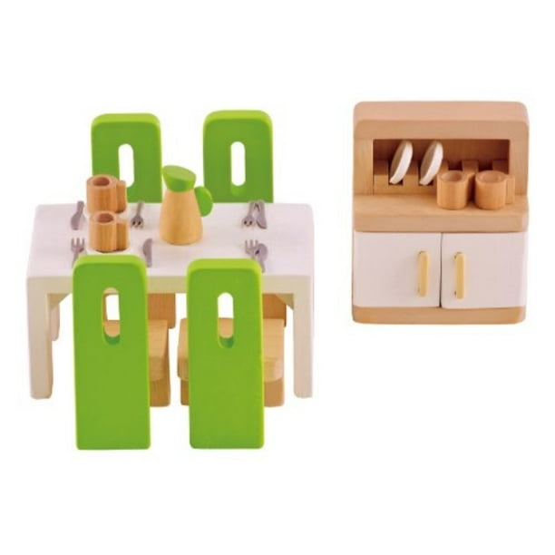 hape dining room wooden doll house furniture