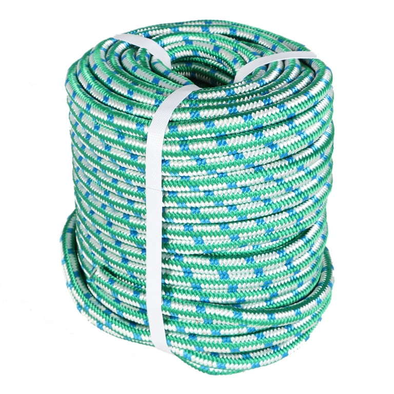  Yacht Braid Polyester Rope ½ inch by 100 feet, White Blue :  Sports & Outdoors
