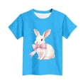 thumbnail image 5 of Blusas y camisas de manga corta con cuello redondo Camiseta estampada de manga corta de Pascua para niños Cuello redondo Manga corta Casual Versátil Para niñas Niños Top de poliéster, 5 of 5