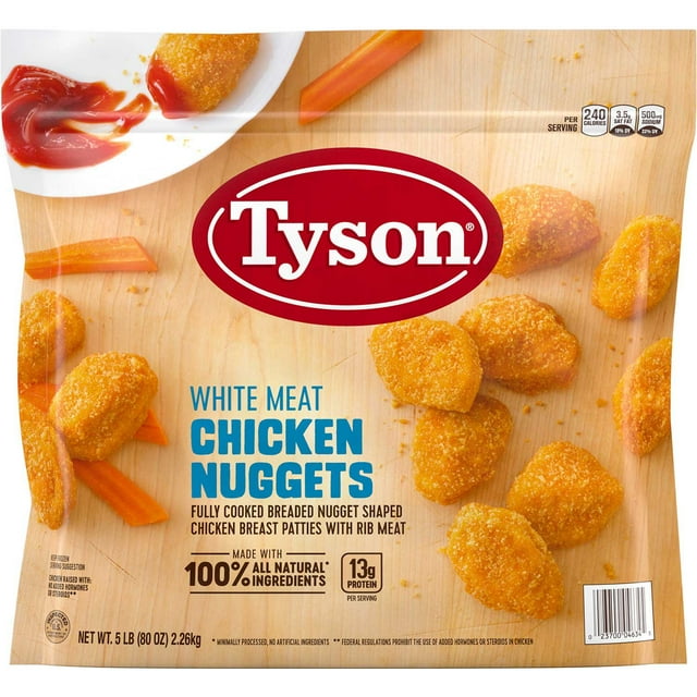 Tyson Breaded Chicken Nuggets, Frozen, 5 lbs.