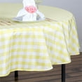 thumbnail image 2 of BalsaCircle 90" Gingham Checkered Polyester Tablecloth Yellow and White, 2 of 7