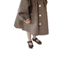 thumbnail image 5 of Beautyzll Toddler Baby Girls Winter Stripes Coat Dress 2-11Y Kids Lapel Collar Coats Long Jackets, 5 of 6