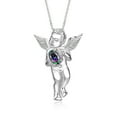 thumbnail image 3 of RYLOS Matching jewelry Sterling Silver Guardian Angel Set: Necklace, Tennis Bracelet, & Ring. Gemstone & Diamonds, 7"-8" Wrist & 18" Chain.  Alexandrite June Birthstone; Size 5, 3 of 10