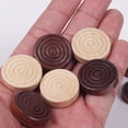 thumbnail image 2 of LEEYNEER 24 Pieces Wooden Checkers Pieces Brown & for Traditional Games Parts, 2 of 8