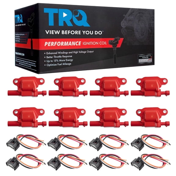 TRQ Ignition Coil Set 16 Piece High Temperature Epoxy Fits 2008-2010 Hummer H3 2010 H3T
