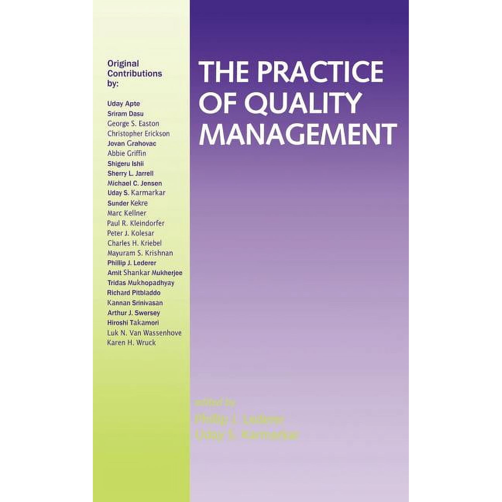 The Practice of Quality Management (Hardcover)
