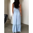 thumbnail image 3 of xiaxaixu Femmes Été Longue Robe Sans Manches Cravate Spaghetti Sangle Découpe Cocktail Robe de Soirée Robe de Soirée, 3 of 5