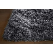 Gray Grey Color Two Tone 8x10 Area Rug Carpet Rug Solid Soft Plush Pile Shag Shaggy Fuzzy Furry Modern Contemporary Decorative Designer Bedroom Living Room Hand Woven Non-Slip Canvas Backing