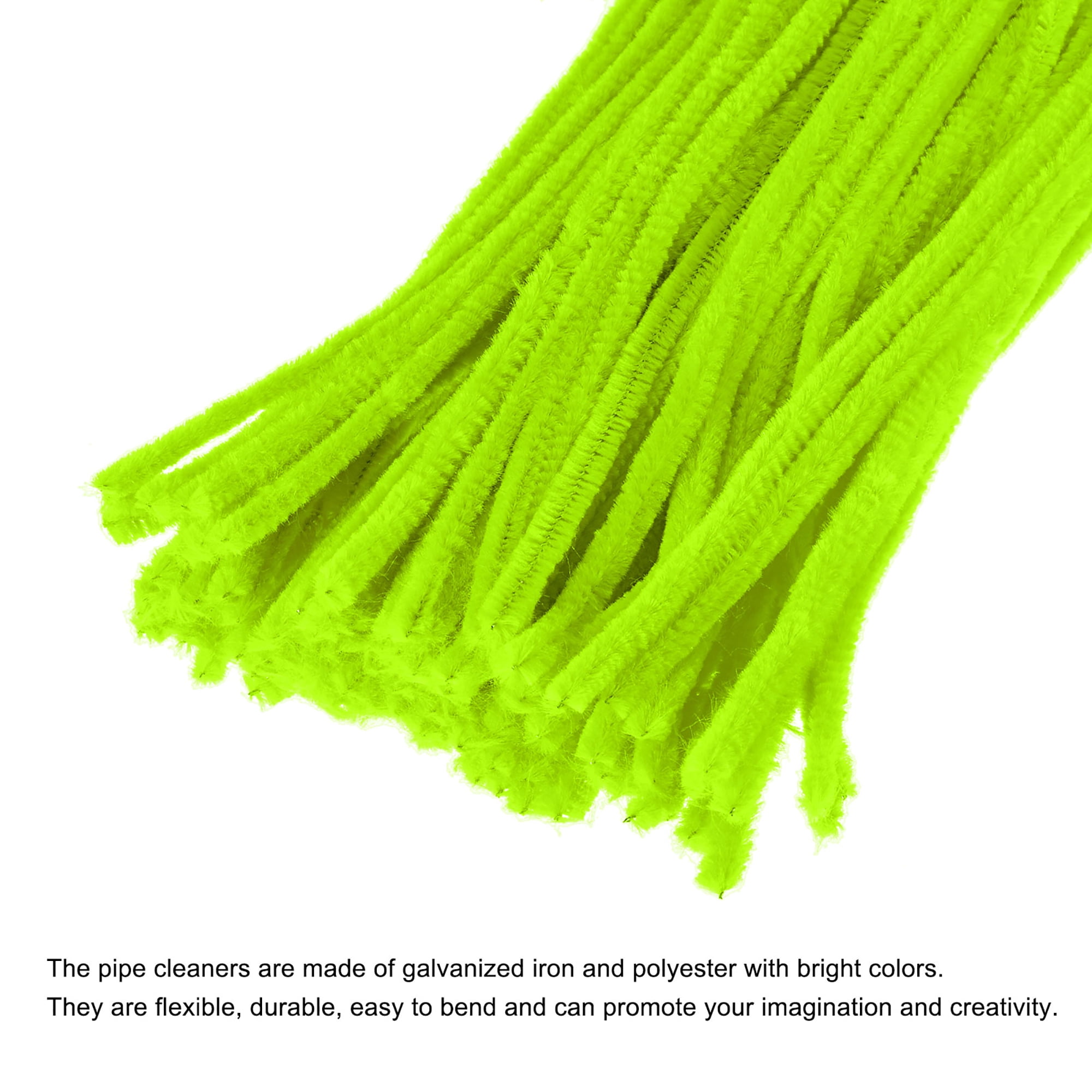 30cm/12inch Pipe Cleaners, 300 Pack Flexible Chenille Stems, Light Green | Harfington