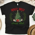 thumbnail image 1 of Holly Jolly Social Club T-Shirt | Christmas Tree Graphic Tee, Black, Size L, 1 of 6