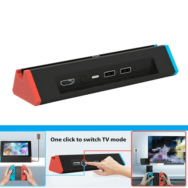 Station d'accueil TV pour Nintendo Switch/Switch OLED, station d'accueil TV  portable compatible avec adaptateur 4K HD/port de type C/port USB pour  Nintendo Switch officiel (modèle normal) 