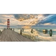 thumbnail image 2 of Pangea Images 24x14 Gold Ornate Wood Framed with Double Matting Museum Art Print Titled - Lighthouse of Tranquillity, 2 of 4