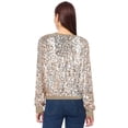 thumbnail image 2 of Women's Glitter Sequin Sweatshirt Long Sleeve Pullover Tops with Ribbed Cuffs, 2 of 5