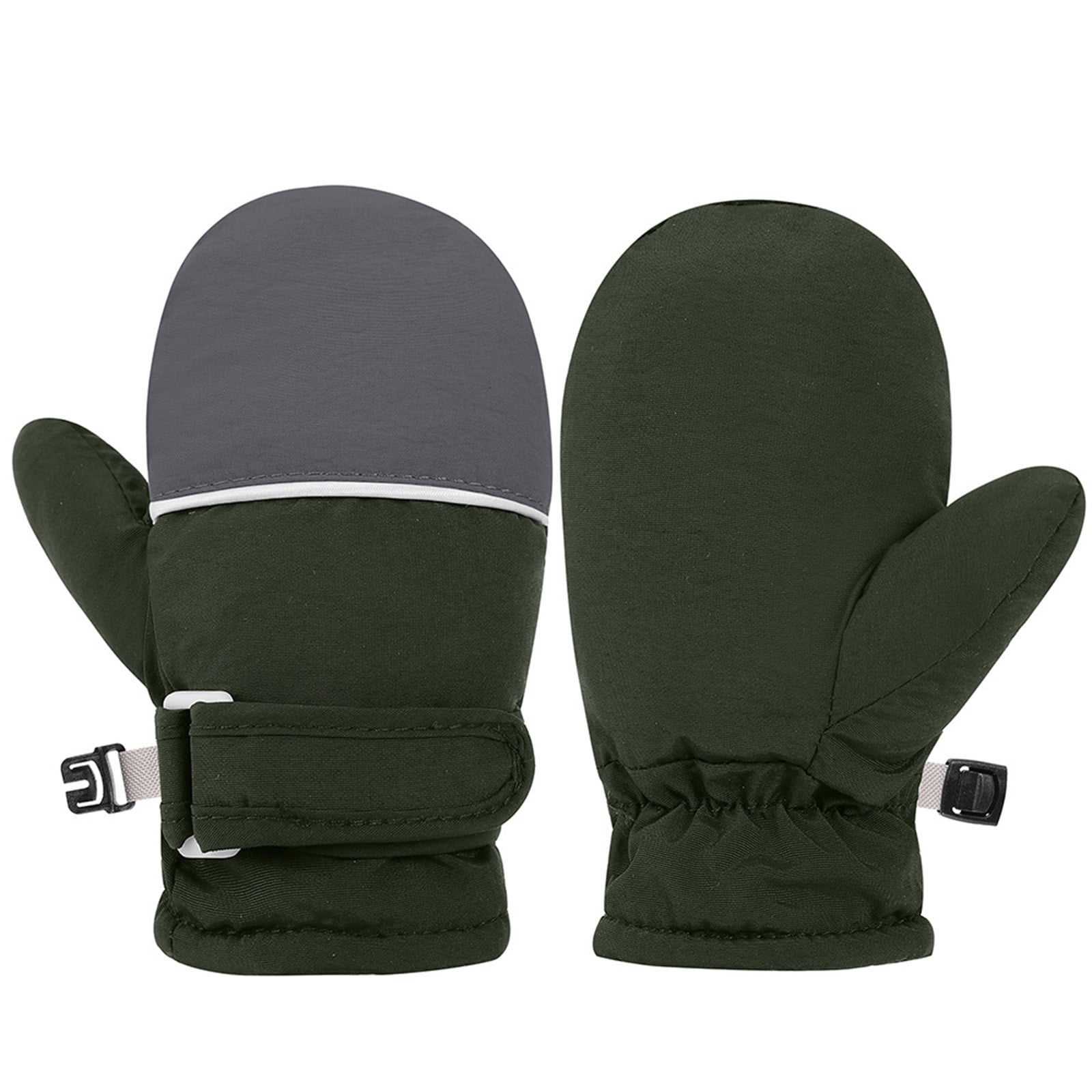 Toddler Mittens Skiing Gloves Toddler SnowGloves Kids Baby Winter Mittens For Girls Boys C-Army Green L