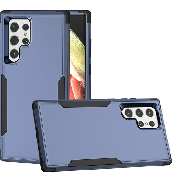 Galaxy S22 Ultra SM-S908U Case , [ Blue   Black ] Shockproof Heavy Duty Armor Protective Phone Cases Hard Rugged Bumper Cover for Samsung Galaxy S22 Ultra SM-S908U