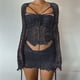 thumbnail image 2 of Conjunto de vestido sexy con top tubo y lentejuelas huecas para mujer - Conjunto de dos piezas, poliéster, ropa para discoteca y fiesta, S-XL, 2 of 5
