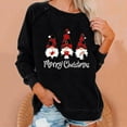 thumbnail image 1 of Meichang Hauts de Noël pour Femmes Gnomes de Noël Famille Chemise Raglan Graphique Vacances Manches Longues Col Rond Pull Chandails en Molleton Blouses Lavées Usées, 1 of 5