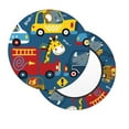 thumbnail image 2 of Qekee Vehicles Cartoon with Funny Drivers Print Velvet Round Bar Stool Seat Cover, Soft Foam Cushioned Protector with Non-Slip Backing for Kitchen, Office & Restaurant Chairs-12 inch, 2 of 7