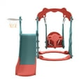 thumbnail image 5 of 3 in 1 Kids Slide and Swing Set for Indoor and Outdoor, Freestanding Slide for Toddler Playground Slipping Slide Climber Toy Playset with Basketball Hoop, 5 of 5