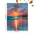 thumbnail image 3 of Vibrant Sun Shoreline Canvas Print, Beach Sunset Reflection Landscape, Multi-Room Holiday Gift Wall Decor, 3 of 8